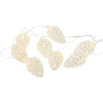 Vánoční dekorace Sirius, Světelná vánoční girlanda na stromeček Celina, 8ks | šišky