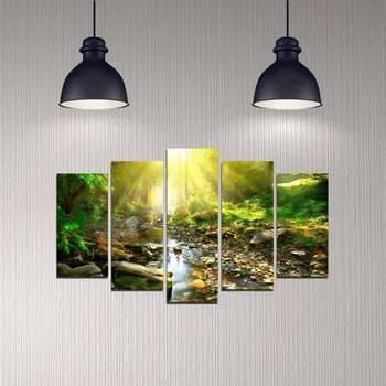 Obraz ASIR Obraz na MDF 5ks KOUZLO LESA 20 x 60 (1) 20 x 50 (2) 20 x 40 cm (2)