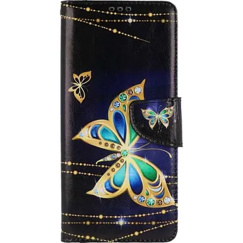 Pouzdro na mobilní telefon Pouzdro Xiaomi Redmi 12C knížkové Zlatý motýl (kryt neboli obal na Xiaomi Redmi 12C)