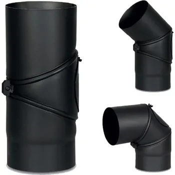 Kouřovod V.A.P.K. Koleno 120/0-90°/1,5 mm s K.O. stavitelné černá