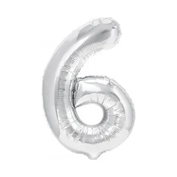 Balónek Party Pal Fóliové balónky stříbrné č. 0- 9 40cm Číslo: 6