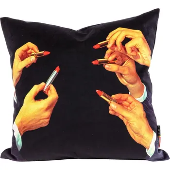 Dekorativní polštářek Dekorační polštář TOILETPAPER LIPSTICKS 50 x 50 cm, černá, Seletti - doprava zdarma od 2999 Kč