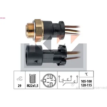 Ventilátor topení a klimatizace Teplotní spínač, větrák chladiče KW 550 668