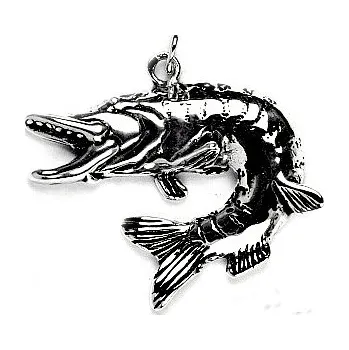 Přívěsek Stříbrný přívěsek štika - P964 (Stříbrná ryba štika obecná)