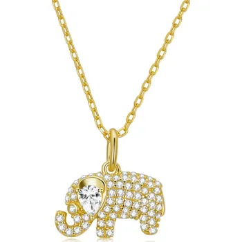 Náhrdelník For Silver Pozlacený náhrdelník s přívěskem Slona - Stříbro 925
