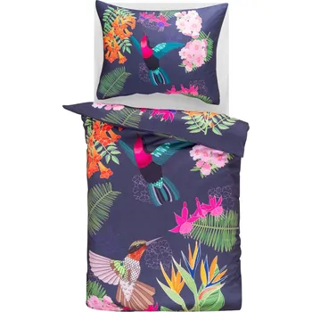 Povlečení Saténové povlečení FLORAL, 140 x 200 cm, 70 x 90 cm