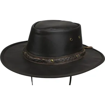 Klobouk Australian Adventure Wear s.r.o. Klobouk kožený - HENBURY Barva: Tmavě hnědá, Velikost: L