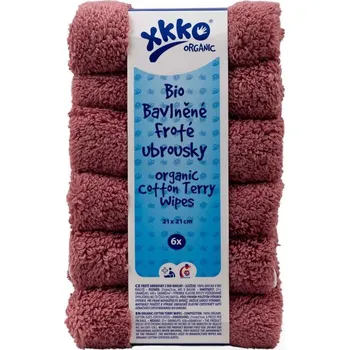 XKKO bavlněné BIO froté ubrousky Organic 21x21 cm Mesa Rose