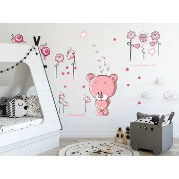 Samolepící dekorace Krásna nálepka na zeď zamilovaný medvídek