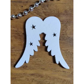 Vánoční dekorace Dřevěná andělská křídla bílá větší