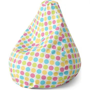 Sedací pytel Sablio Sedací vak Pear Veselé barevné puntíky - 70 x 95 x 15 cm