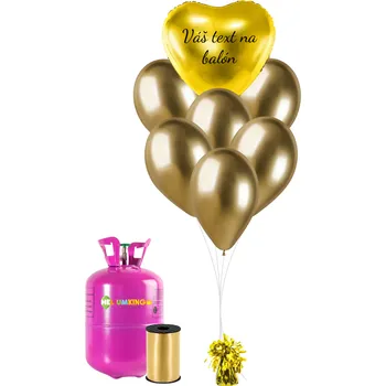 Party nádobí Personal Personalizovaný helium párty set - Zlaté srdce 31 ks