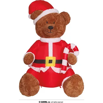 Vánoční dekorace Guirma Nafukovací a svítící vánoční medvěd 180 cm.