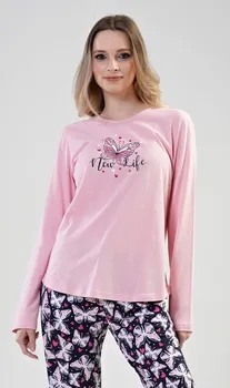 Dámské pyžamo Vienetta Secret Motýlci 2040893023 světle růžové