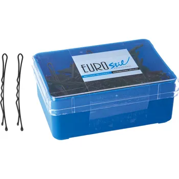 Vlnitá sponka Eurostil Professional - 6,5 cm, matná černá - 200 ks (07134/50) + dárek zdarma