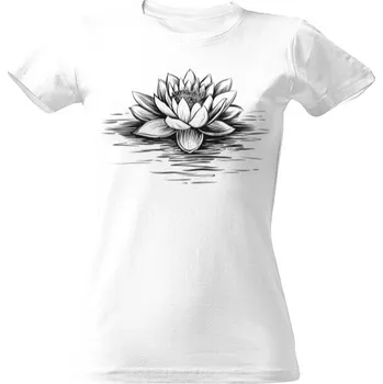 Dámské tričko Tričko s potiskem Lotusový květ černý dámské
