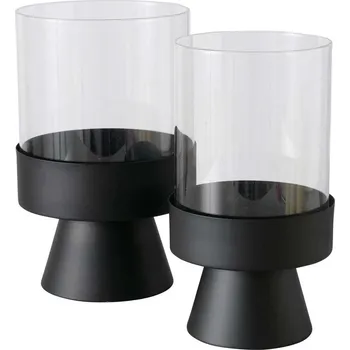 Boltze Home Moderní svícny s černými podstavami PALLAS, 2 ks