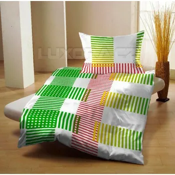 Povlečení Povlečení Trio zelenobílé - 200x140 cm + 90x70 cm