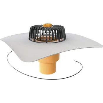 Kanalizační potrubí Svislá vyhřívaná střešní vpust TOPWET s integrovanou PVC manžetou, DN 110