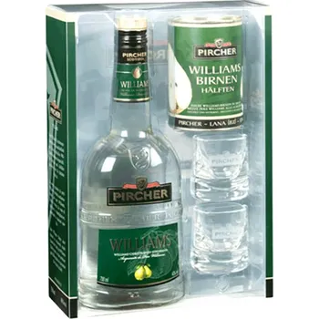Pálenka Pircher Williams 40% +2 skleničky + hrušky 0,7l
