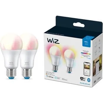 Bodové svítidlo WiZ SET 2x LED žárovka E27 A60 8W (60W) 806lm 2200-6500K RGB IP20, stmívatelná
