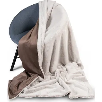 deka Oboustranná plyšová deka PL-003 Světle béžová/světle hnědá 140x200 cm