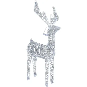 Vánoční světelná dekorace Koopman International Svítící sob 80 cm stříbrný 80 LED teplá bílá