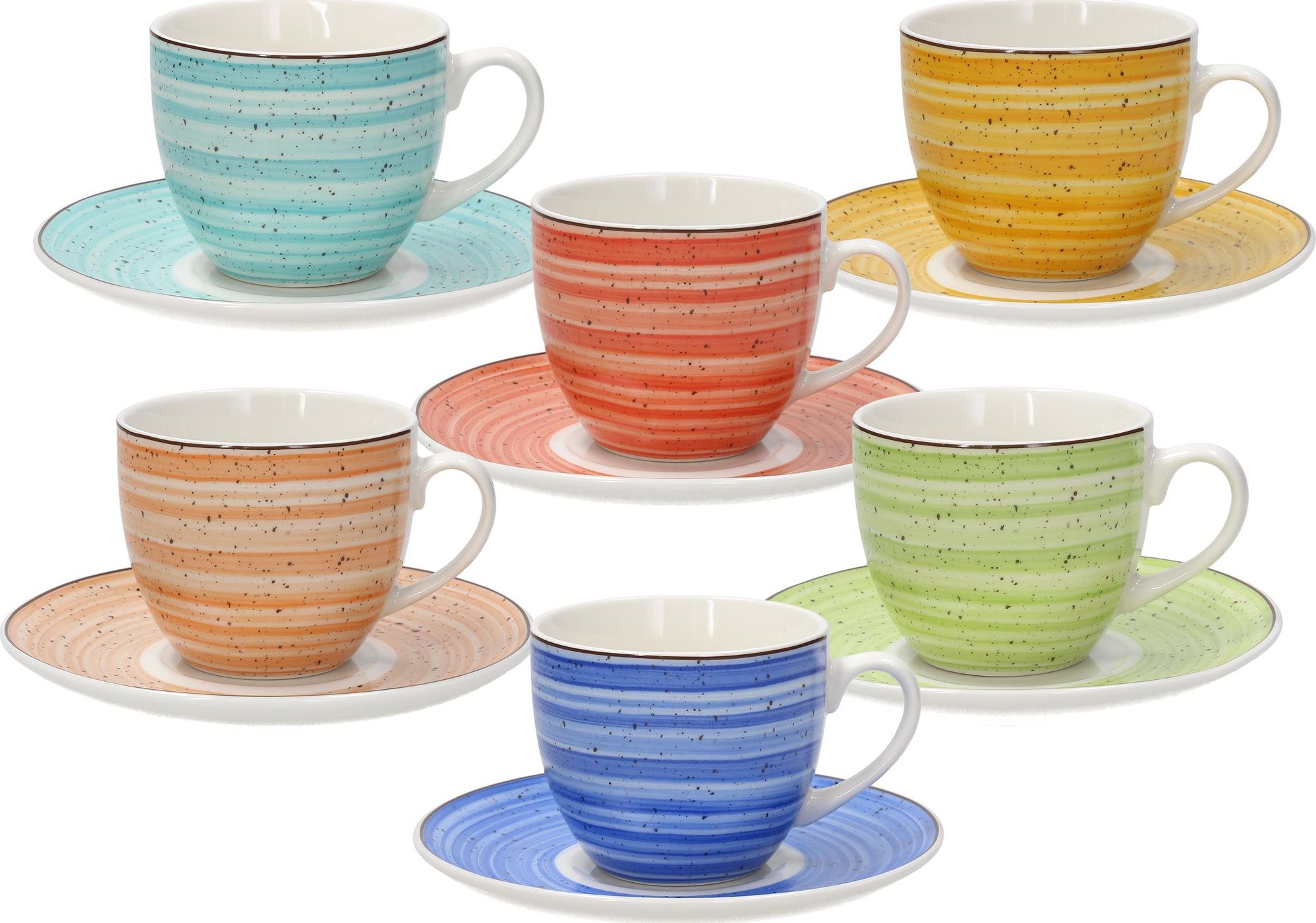 Tognana Sienna, set 6 tazze caffè con piatto, new bone china, multicolor | Leroy Merlin