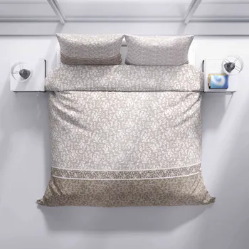 Povlečení Baflan Kašmir šampan flanelové povlečení 140 x 200, 70 x 90 cm knoflíky