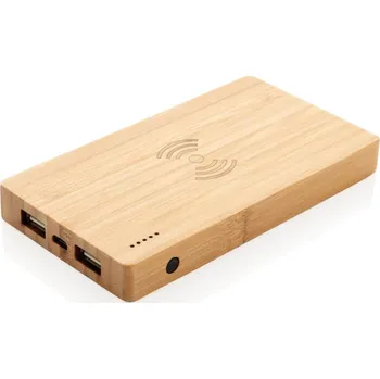 Powerbanka Bambusová bezdrátová powerbanka 4 000 mAh 5W