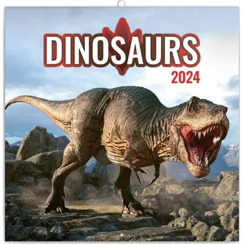Kalendář Poznámkový kalendář Dinosauři 2024, 30 x 30 cm