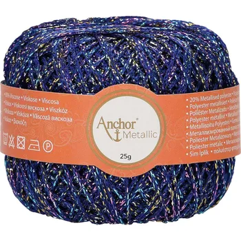 Příze Anchor Artiste Metallic 330 Fialová s duhovým vláknem (Háčkovací lurexová příze Anchor Artiste Metallic )