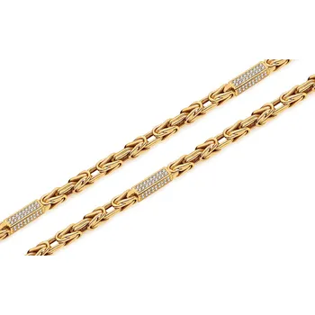 Řetízek Pánský řetízek Královský vzor se zirkony 4 mm IZ30010 + dárkové balení LUXUS zdarma