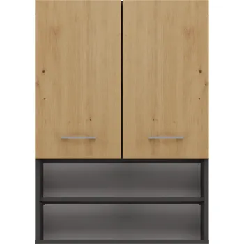 Koupelnový nábytek FALCO Závěsná koupelnová skříňka Pema MINI antracit/dub artisan