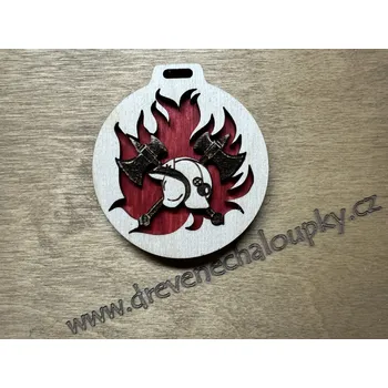 DCH Dřevěná medaile pro hasiče dvouvrstvá