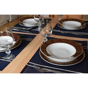 prostírání Vingo Tmavě modré prostírání s pruhy, 30 x 45 cm