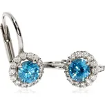 Zlatnictví Helios Zlaté náušnice s modrým kamenem