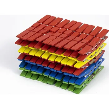 Dětsný nábytek Kolíčky dřevěné barevné dekorační 35mm Počet kusů: 100