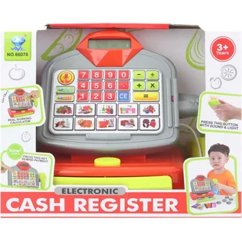 Hra na obchod Elektronická pokladna na baterie Electronic Cach Register 17,5 x 19 x 12,5 cm šedá/červená/zelená