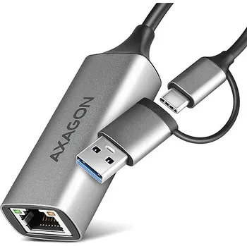 Síťová karta AXAGON ADE-TXCA, USB-C + USB-A 3.2 Gen 1 - Gigabit Ethernet síťová karta, Asix AX88179, auto instal