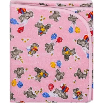 Přebalování Nepromokavá přebalovací podložka froté/PVC - MEDVÍDCI růžová - 70x50cm