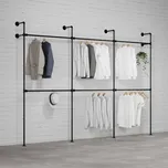 Walteco DARIO III DOUBLE - Šatní sestava Rusticline, montáž do stěny, 3330x2320mm