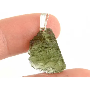Přívěsek Stříbrný přívěsek se surovým vltavínem (moldavite) Ag 925/1000 2,4g