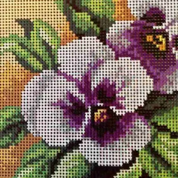 Textilie Předloha vyšívací Maceška 15x15cm (Gobelínové plátno (stramín) s natištěným obrázkem s motivem Maceška. Kreativní předloha od výrobce Orchidea. Bavlněná vyšívací předloha s rozměry 15 x 15 cm. Kód výrobce: 2757.)