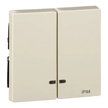 spínač Schneider Electric MTN3424-0344 Merten - Kryt spínače dvojitý s průzory, IP44, System M, White Cream