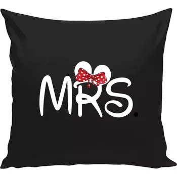 Polštář Polštář černý 40x40 cm Mrs. Mouse