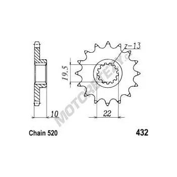 Řetězová sada pro motocykl Řetězové kolečko SUZUKI DR-Z 400 E rok 00-07