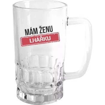 Sklenice Půllitr skleněný Mám ženu lhářku