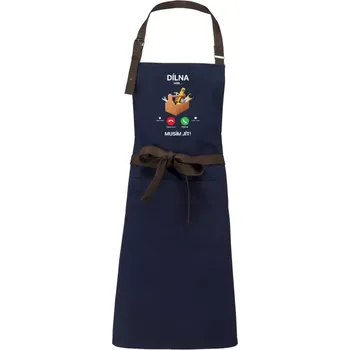 Kuchyňská zástěra Zástěra Kariban Vintage Dílna volá... musím jít!