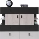 Meblar Dětská komoda Planet, černá/dub/běžová